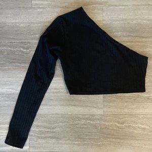 Black single shoulder top. Pretty Little Thing